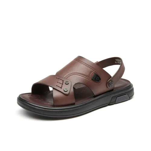 Spider King Beach Sandals Men Brown