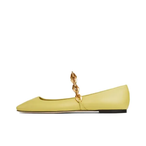 Jimmy Choo Diamond Tilda Flat Casual Single Shoes Women's Yellow