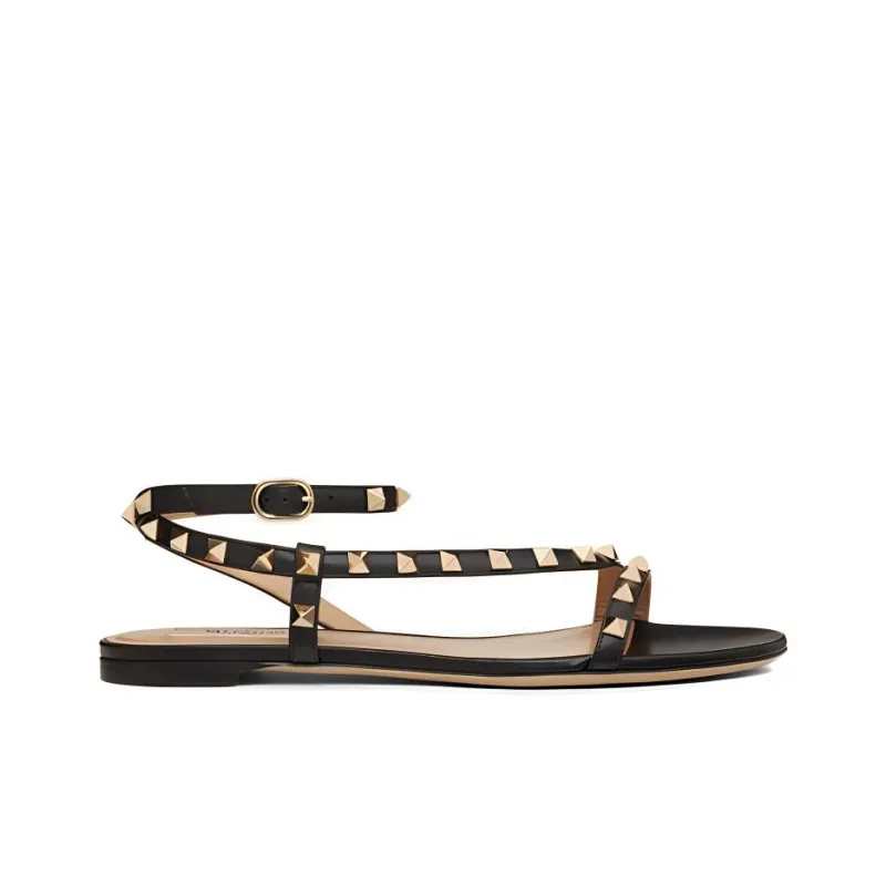Valentino One Strap Sandals 0.5cm Women's Black-1