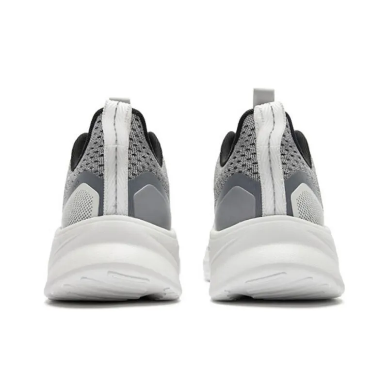 QIAODAN Wear resistant Non slip And Breathable Low Top Casual Running Shoes Men's Light Gray Black-4
