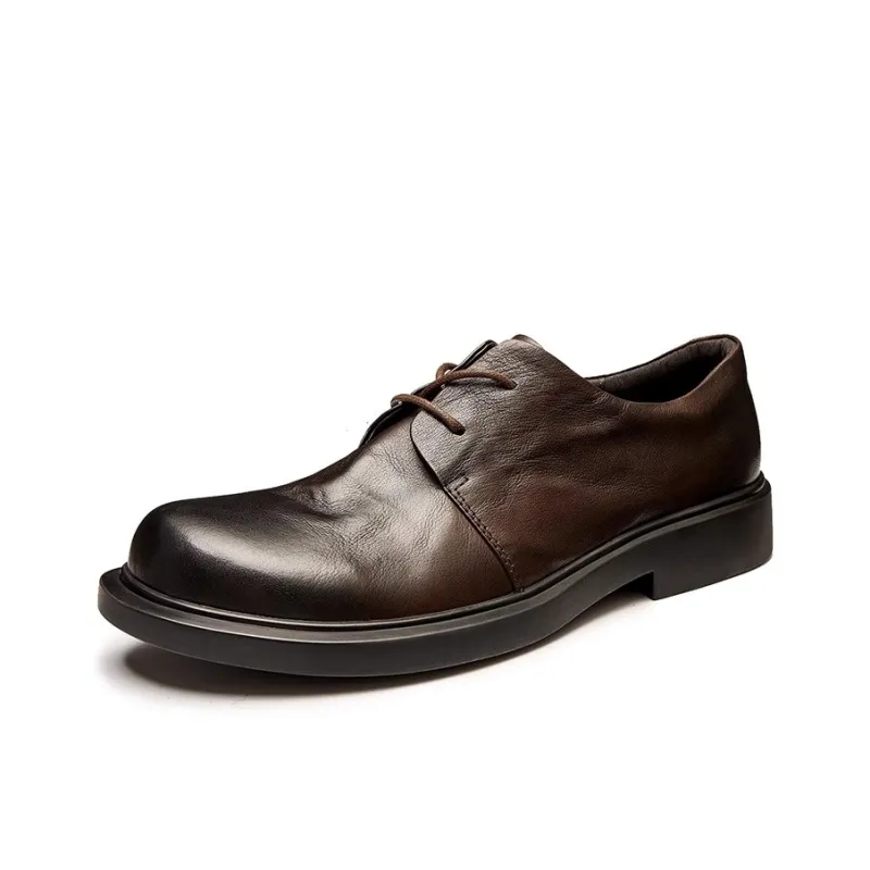 LEYGMENLG Dress Shoes Men Low Top Black/Coffee/Khaki-6