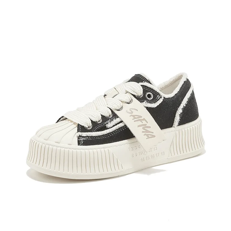 XINGQILIUQIXIA x Safiya Wear-Resistant Breathable Lightweight Height Increasing Low-Top Canvas Shoes Women's-11
