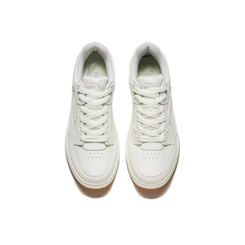 Anta Anti Slip Wear Resistant High Top Skateboard Shoes Unisex Ivory White-1