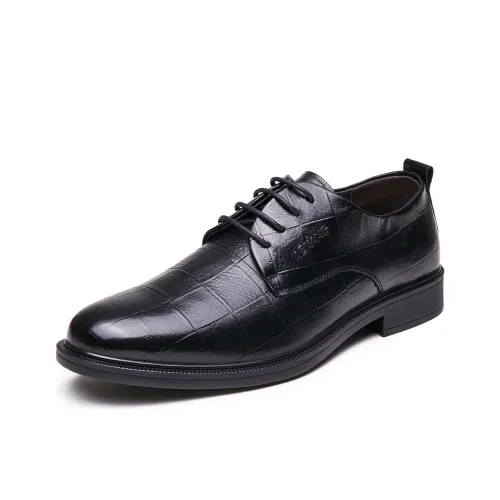 AOKANG Dress Shoes Men Low-Top Black