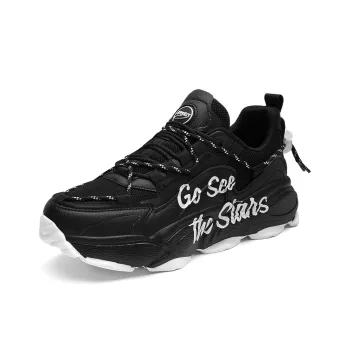 DEVIL AND ANGEL Balance Height Increasing Low Top Chunky Sneakers Unisex Black