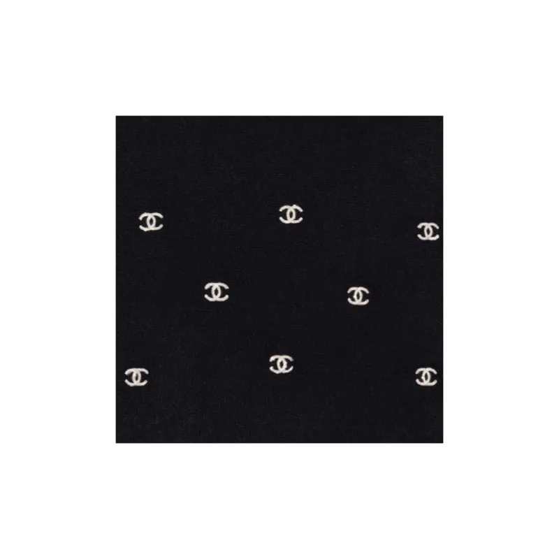 CHANEL Cashmere Knit Scarves Unisex Black-2