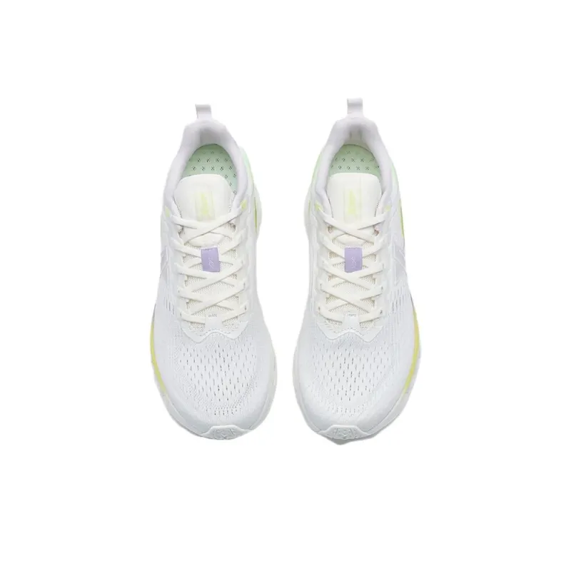 XTEP Wear Resistant Cushioning Slip Resistant Low Top Running Shoes Women's White Purple Yellow-3
