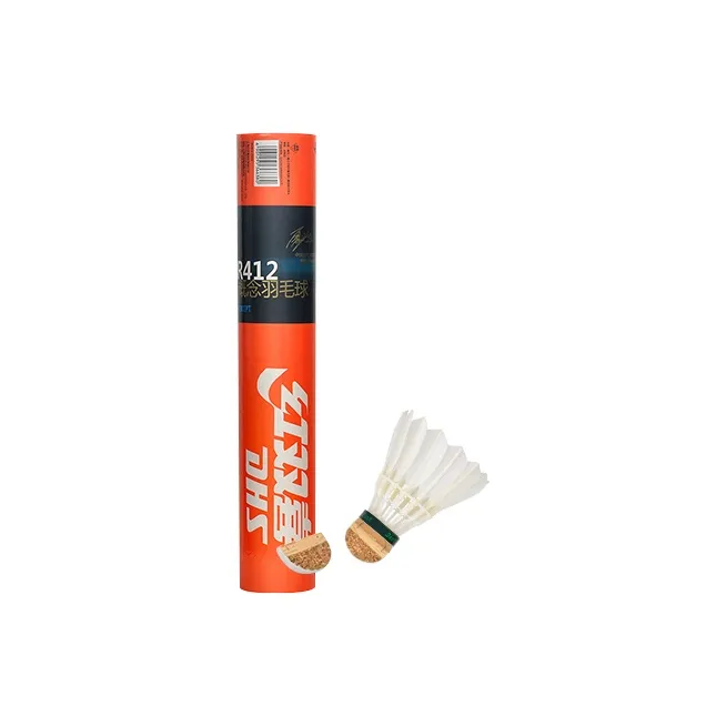 DHS Goose Feather Shuttlecock Humped Goose Feather Shuttlecocks 12 Pack-1