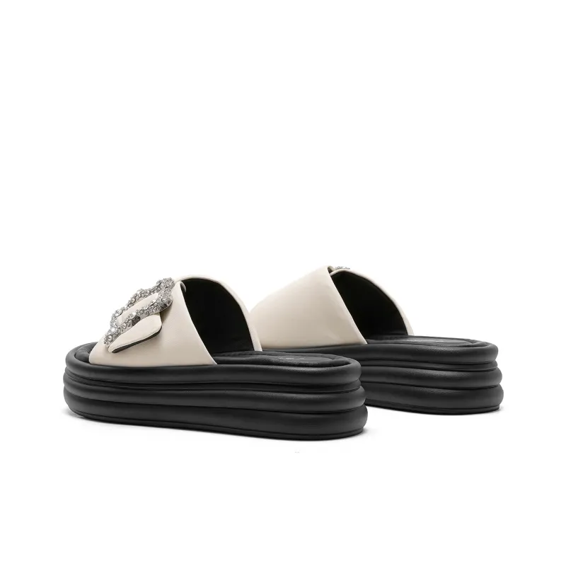 C°BANNER PU Polyurethane Slide Slippers Women's Beige-3
