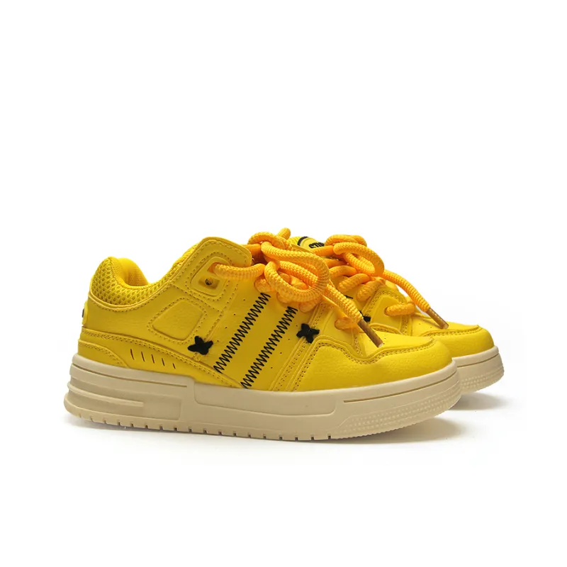 STUR YSN Wear resistant And Lightweight Low Top Skateboard Shoes Unisex Yellow Black-4