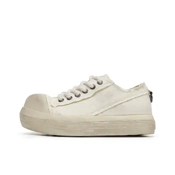 Angelmi Wear Resistant Low Top Skateboard Shoes Men's White