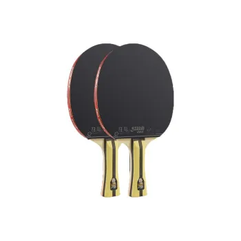 DHS Ping Pong Paddles Unisex All Wood Black Red Shakehand Grip