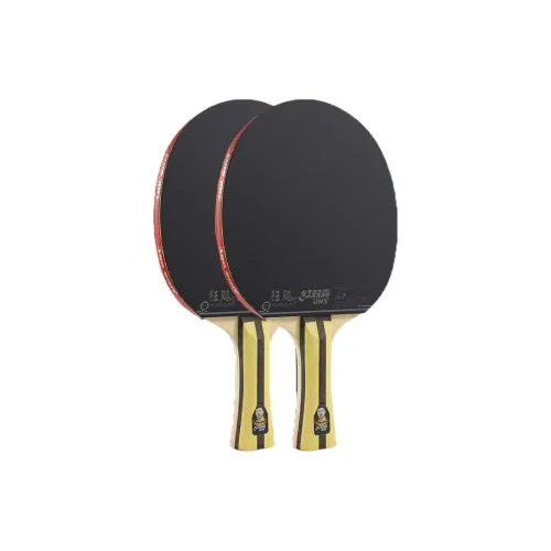 DHS Ping Pong Paddles Unisex Red Unisex Pure Wood Horizontal Beat Straight Beat