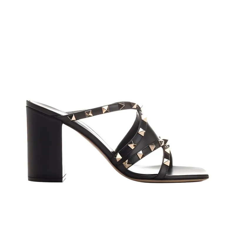 Valentino Rockstud Odor Resistant Slide Slippers Women's Black-1