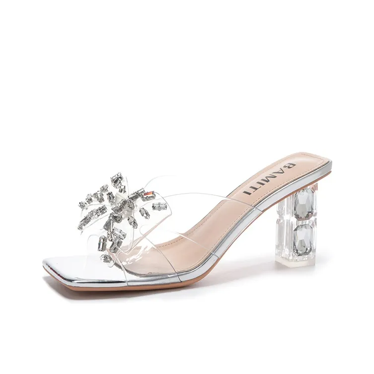 Bamiti Slide Slippers Women's White/Silver-0