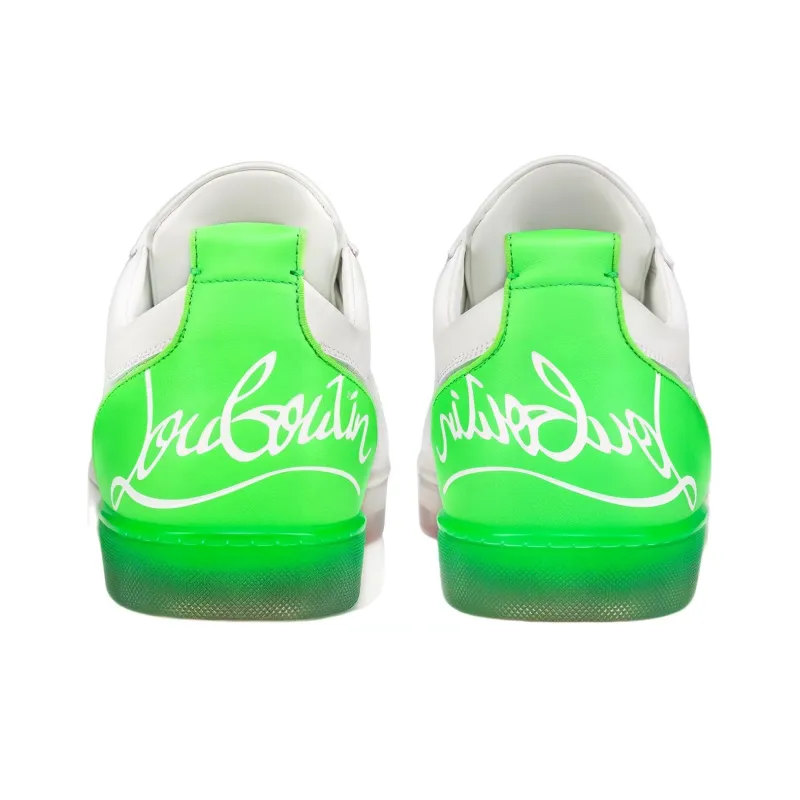 CL LUBOTING Low Top Stylish Skateboarding Shoes Men's White Green-4
