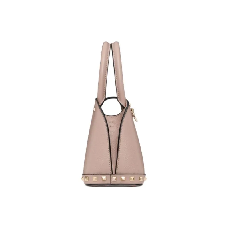 Valentino GARAVANIRockstud Grained Calfskin Shoulder Bag Crossbody Bag Handbag Small Size Women's Light Pink-2
