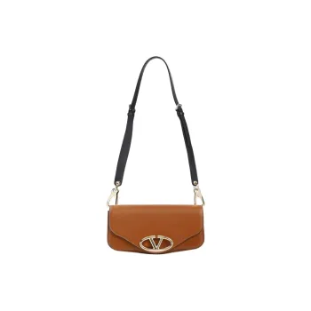 Valentino Calfskin Crossbody Bag Shoulder Bag Small Size Women's Natural Tan