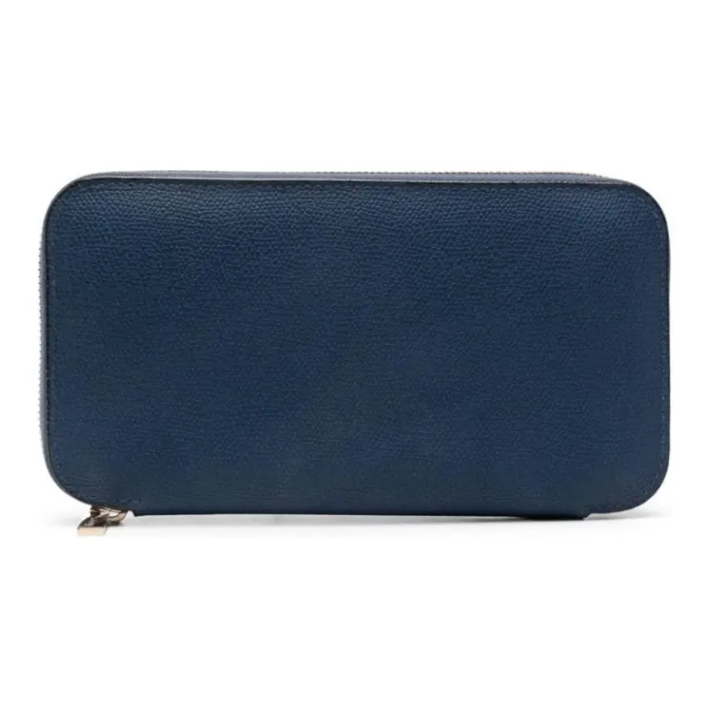 Valextra Cow Leather Wallet Regular Women's Prussia Blue-1