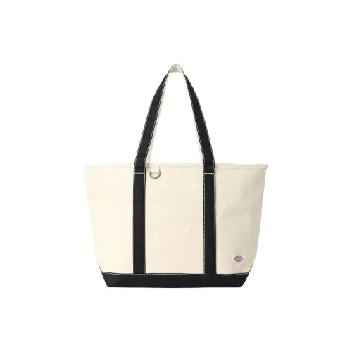 Dickies Cotton Blend Tote Bag Shopping Bag Shoulder Bag Handbag Medium Size Women's Black & Beige