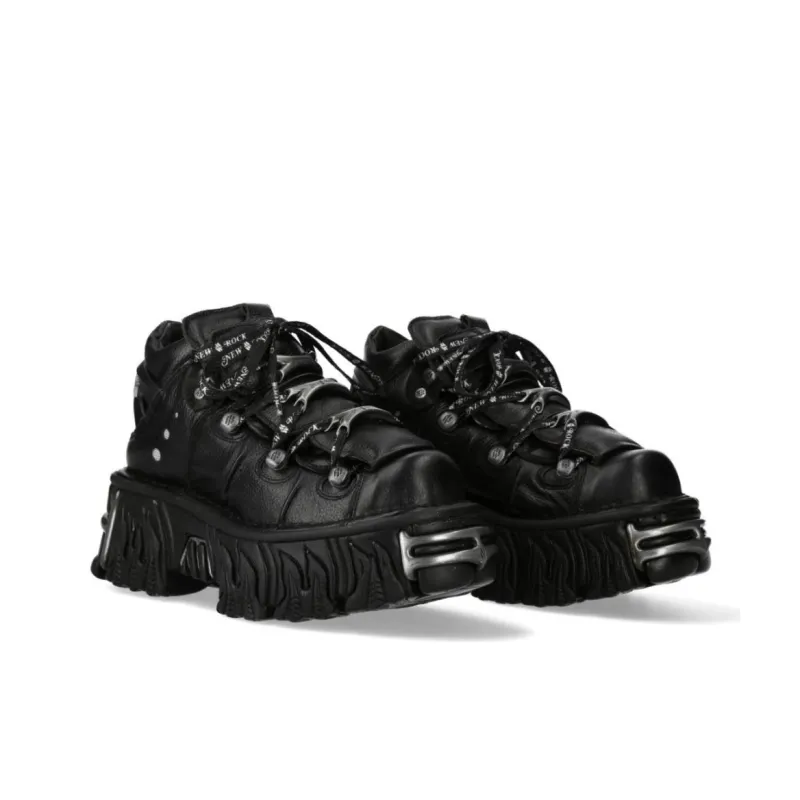 NEW ROCK Low-Top Casual Shoes Unisex Black-3