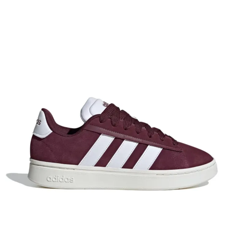 Adidas GRAND COURT ALPHA Anti Slip Wear Resistant Low Top Skateboard Shoes Unisex Dark Red White-1