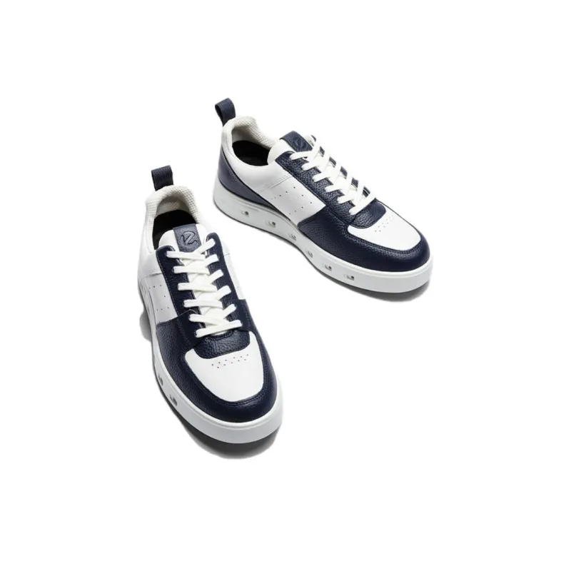 Ecco Street 720 Series Abrasion Resistant Low Top Skateboard Shoes Men's White Blue-3