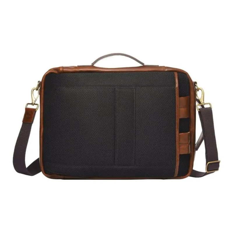 FOSSIL Leather Backpack Medium Size Men's Brown-1