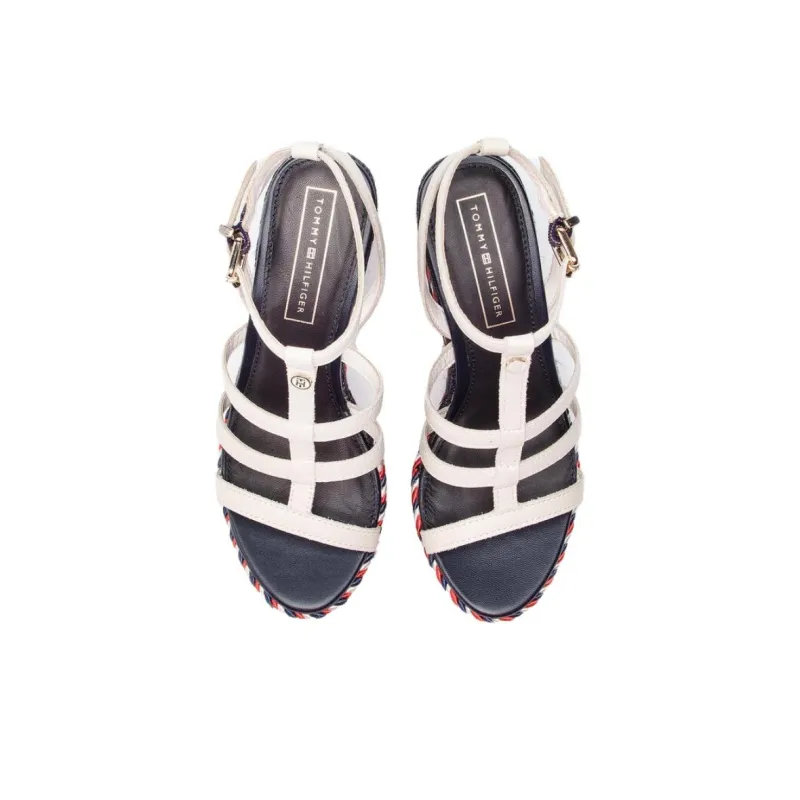 Tommy Hilfiger One Strap Sandals 10.5cm Women's Beige Black-3
