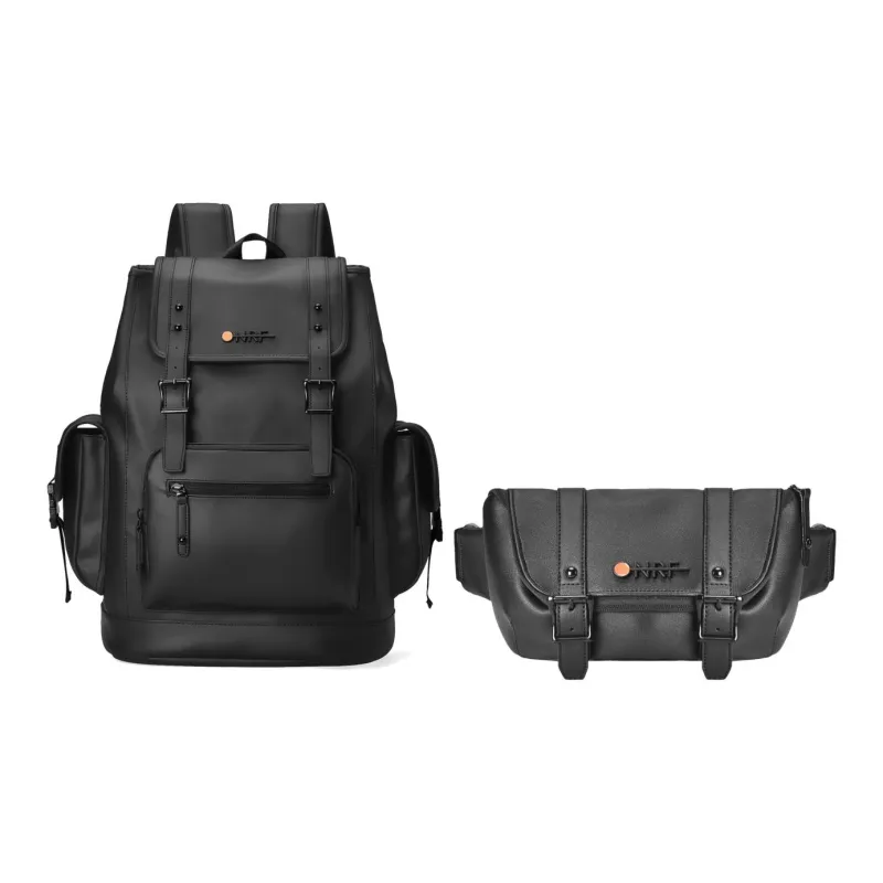 ONRF PVC Backpacks Laptop Bags Backpack Large Size Unisex Cool Black-33