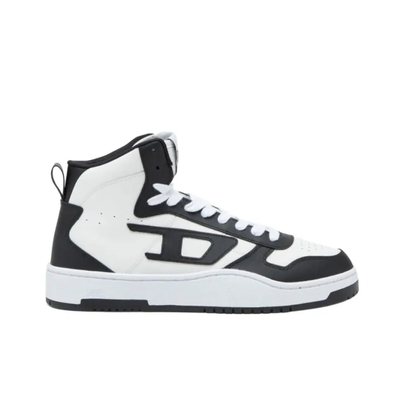 DIESEL S Ukiyo High Top Skateboard Shoes Men's Black White-1