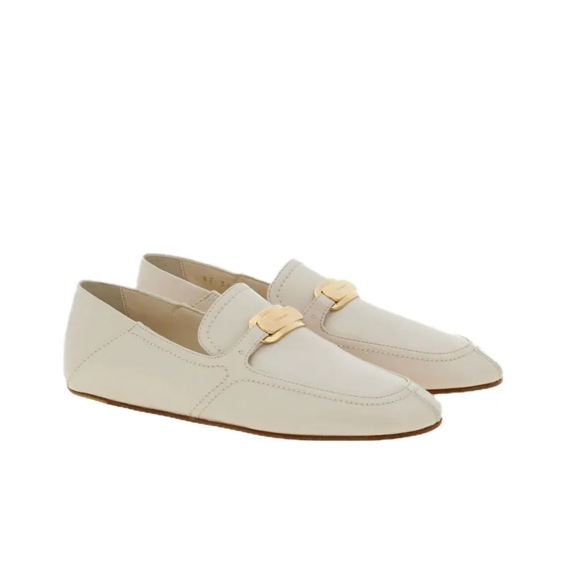 FERRAGAMO Logo plaque Leather Loafers-2