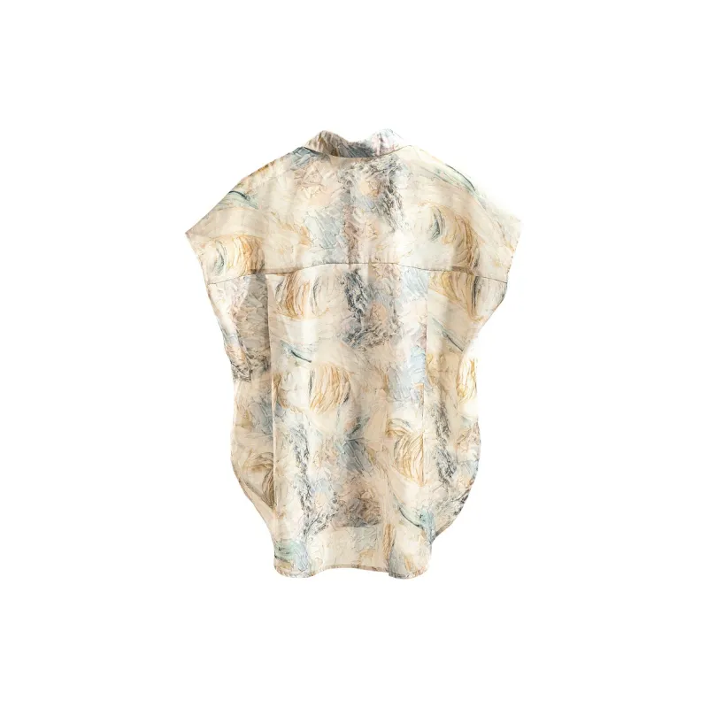 Cypress House Shirt Women's Blue Yellow Floral-1