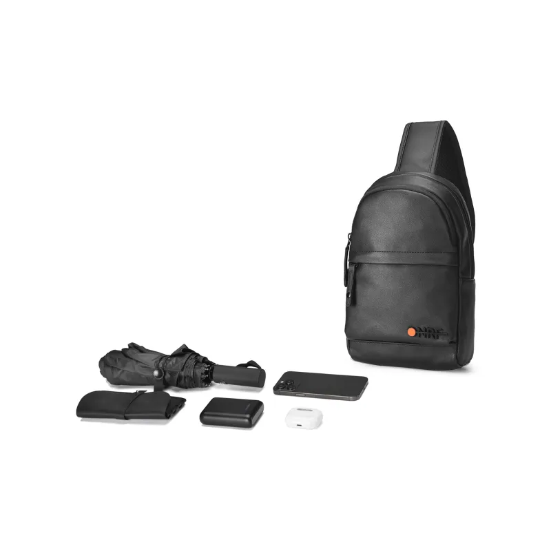 ONRF PVC Sling Bag, Shoulder Bag, Crossbody Bag Regular Men's Black-7