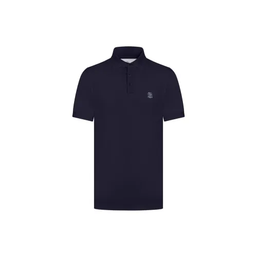 Brunello Cucinelli Polo Shirts Men Marine Blue