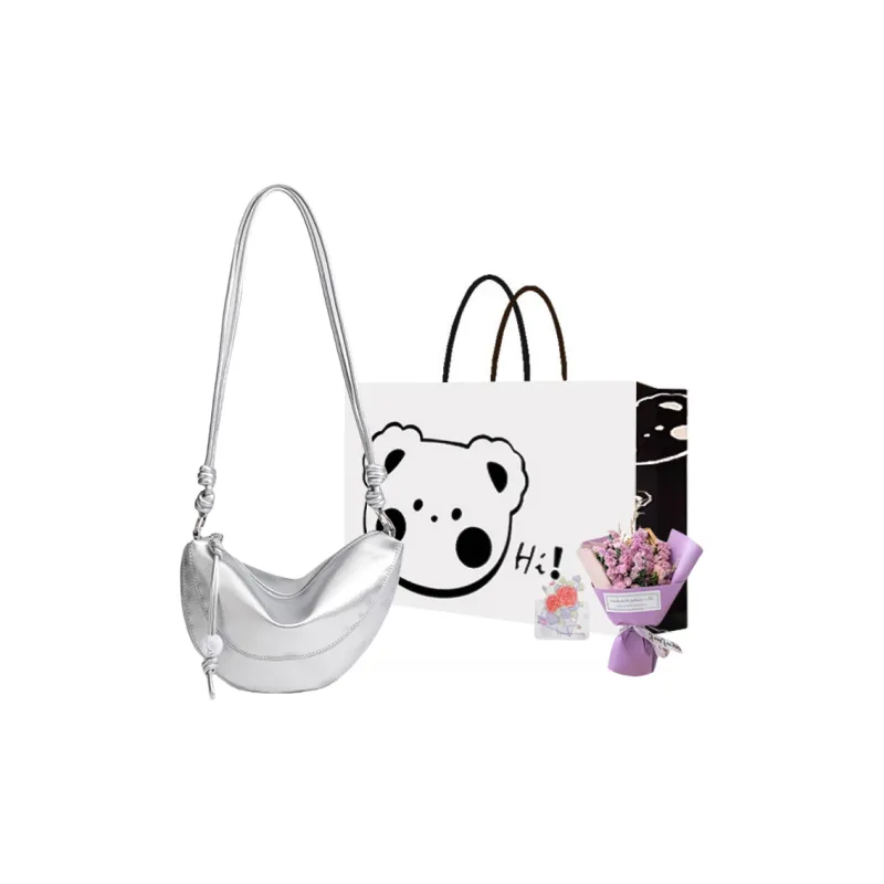 NX DOUGHNUT PU Shoulder Bag Women's Silver/Black-8