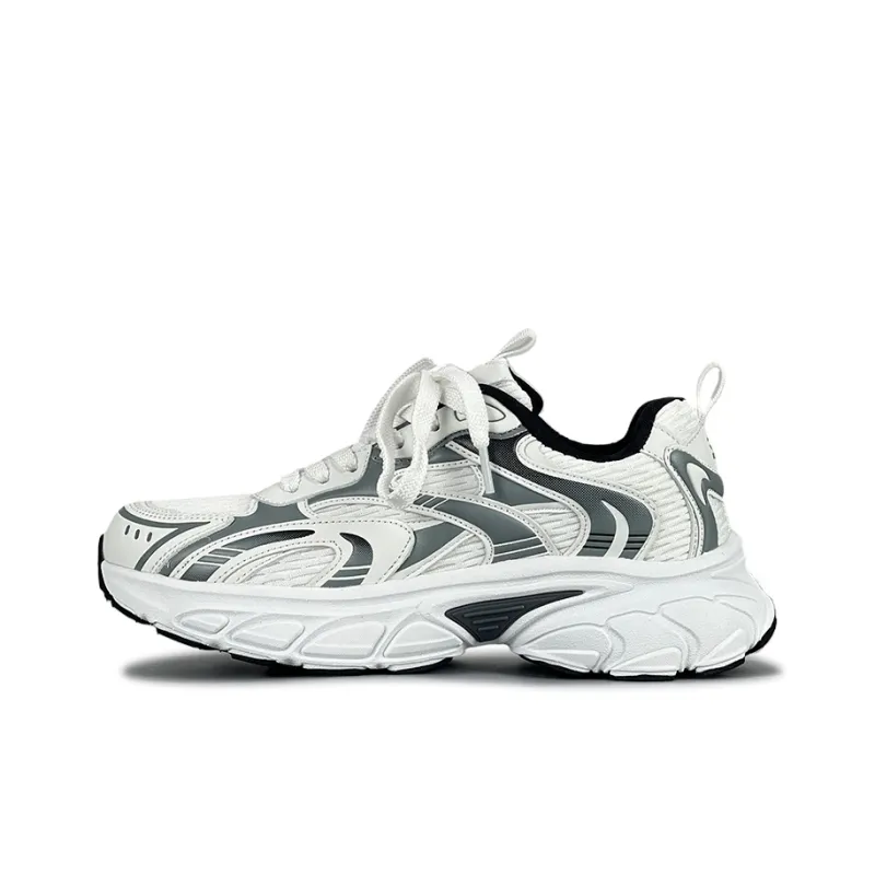 LuzaoT SUPER DRAG Chunky Sneakers Unisex Low Top White ./Gray-0