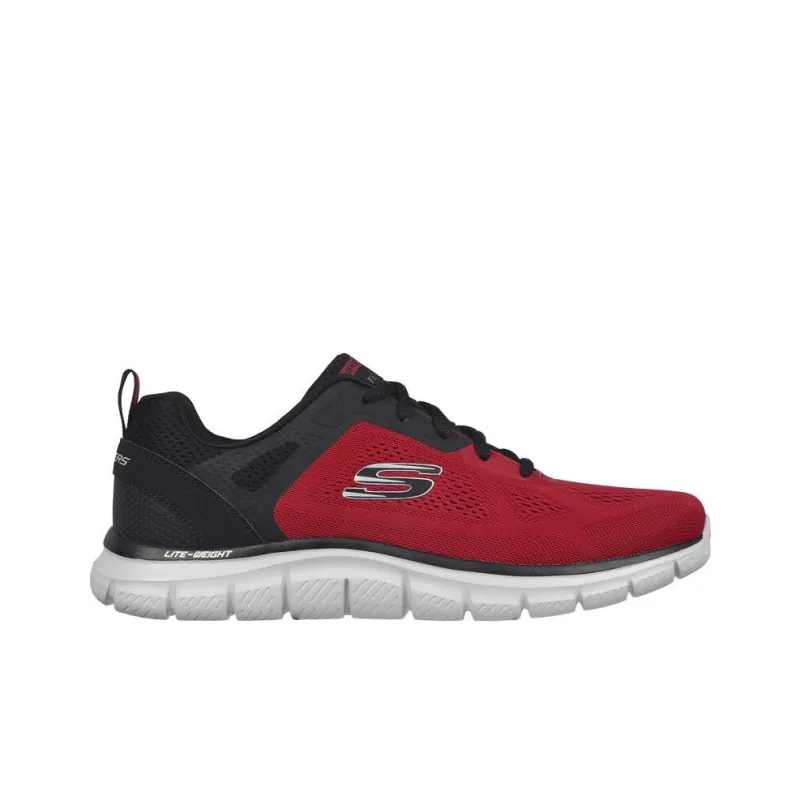Skechers Track Anti Slip Wear Resistant Low Top Training Shoes Men's Red Black-2