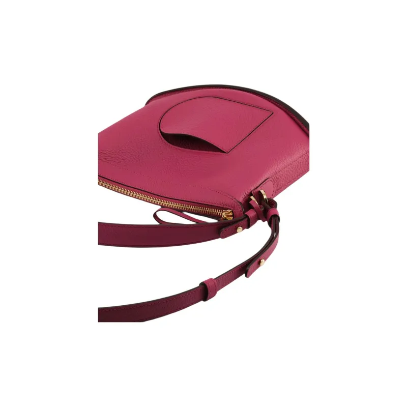 Delvau Pin Soft Grain Calfskin Shoulder Bag, Crossbody Bag, Handbag Women's Rose Red-4