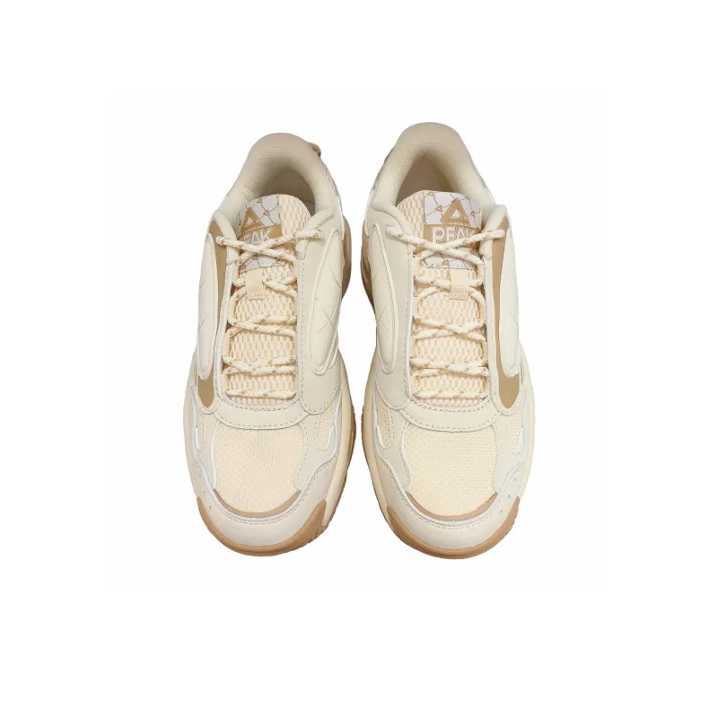 PEAK Tai Ji1.0 Cushioning Slip Resistant Support Height Increasing Low Top Chunky Sneakers Women's Light Khaki-3