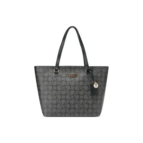 GUESS Coated Canvas Tote Bag Shopping Bag Handbag Shoulder Bag Women's Coal Charcoal