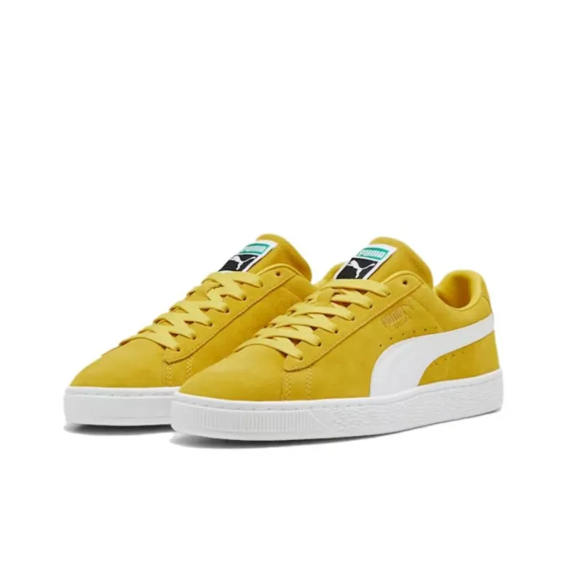 PUMA Suede Classic Cushioning, Wear Resistant Low Top Skateboard Shoes Unisex Yellow-2