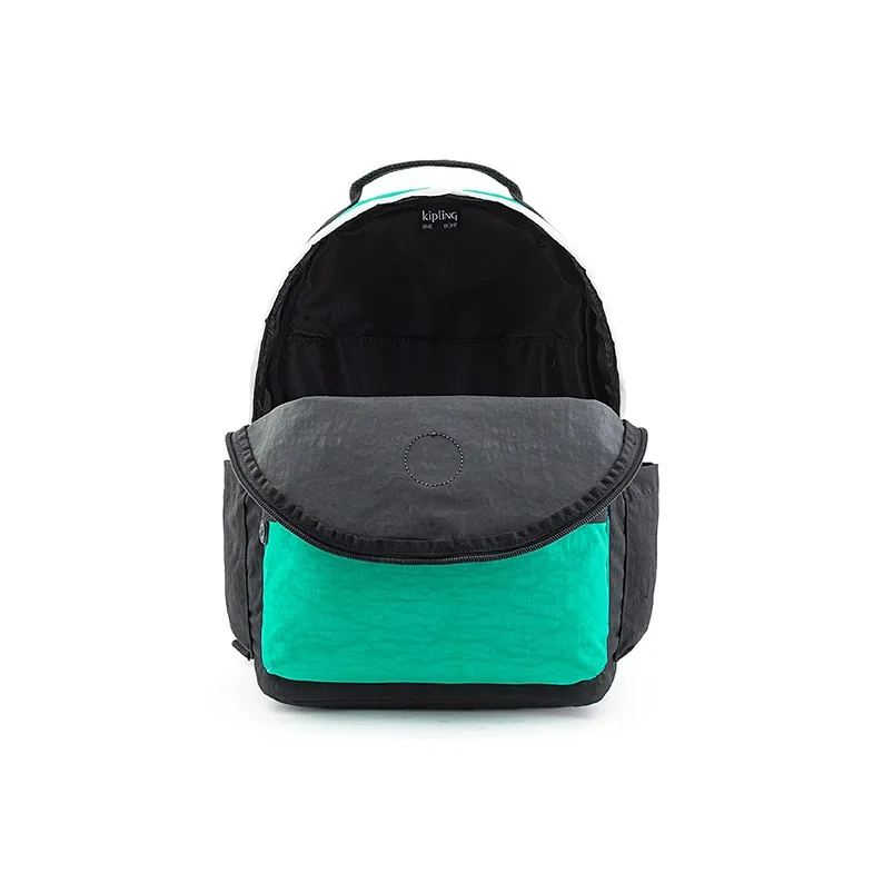 Kipling Polyamide Backpack Medium Size Unisex Pink & Orange Block Patchwork/White, Black & Green Patchwork-6