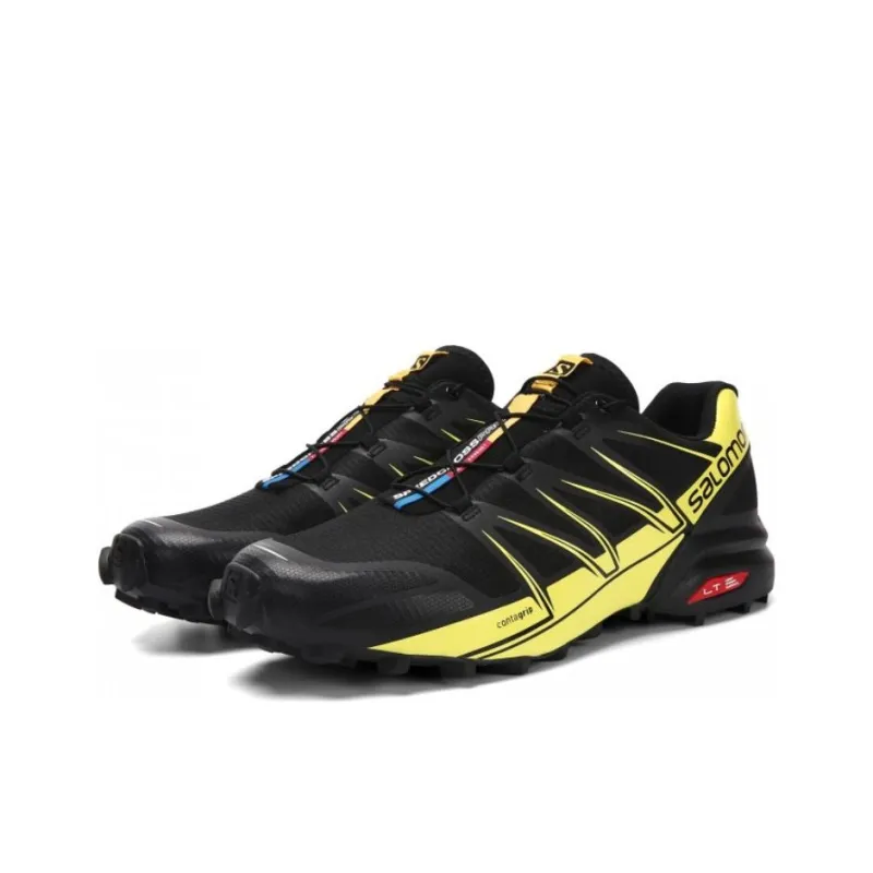 SALOMON SPEEDCROSS PRO Slip Resistant, Abrasion Resistant, Lightweight Low Top Hiking Shoes Men's Black Yellow-1