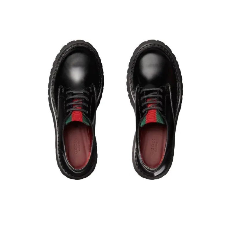 GUCCI Women's Web Lace Up 'Black' Women's-3