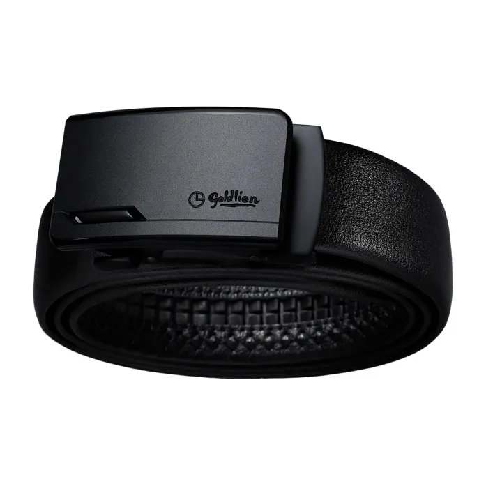 GOLDLION Cow Leather Belts Men's Black 3.5cm-2
