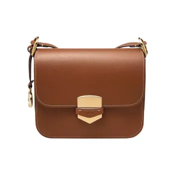 FOSSIL Smooth Leather Crossbody Bag Shoulder Bag Women's Brown