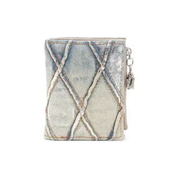 DIESEL Charm D Bi Fold Zip Ii Denim Wallet
