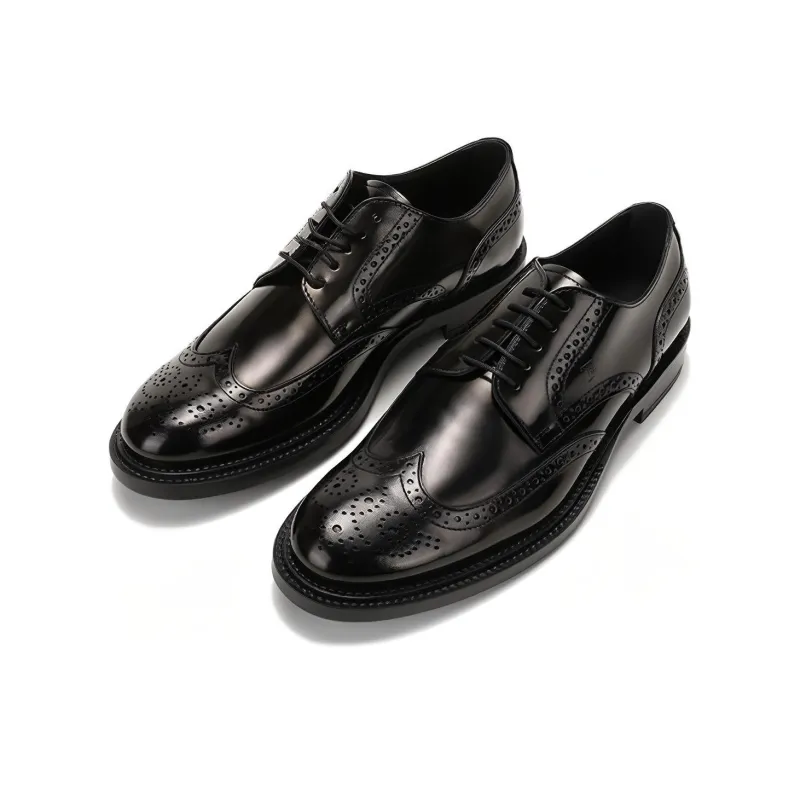 TOD'S Monogram Detailed Lace Up Derby Shoes-2