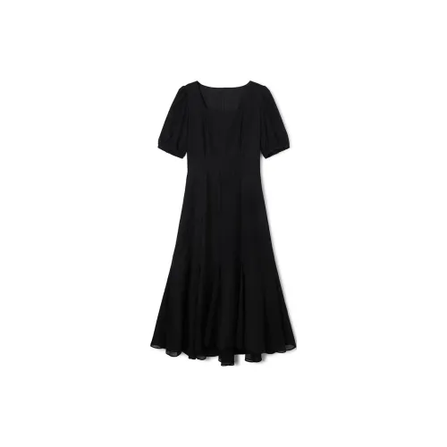 TKY SHOP Short-Sleeved Dresses Women's Elegant Black